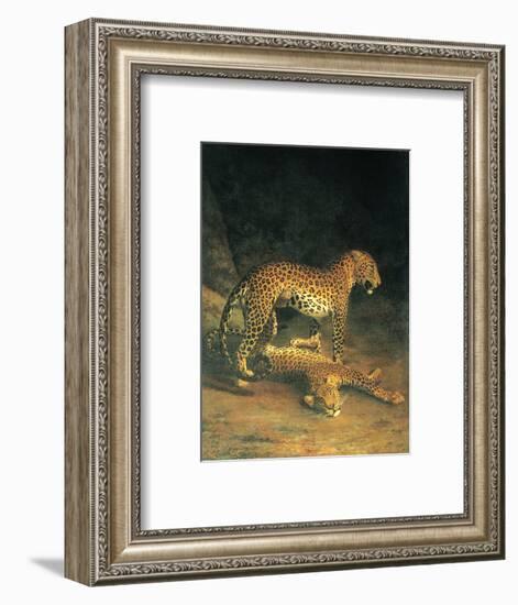 Two Leopards Playing-Jacques Laurent-Framed Art Print