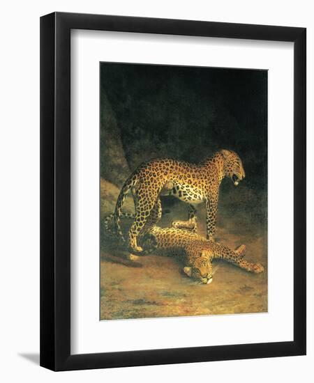 Two Leopards Playing-Jacques Laurent-Framed Art Print