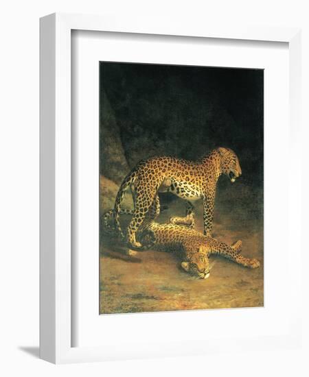 Two Leopards Playing-Jacques Laurent-Framed Art Print