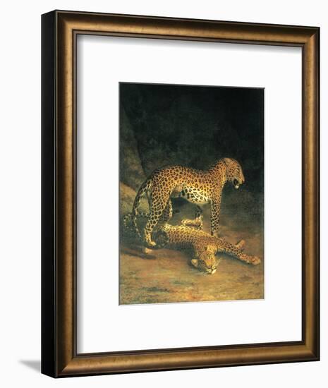 Two Leopards Playing-Jacques Laurent-Framed Art Print