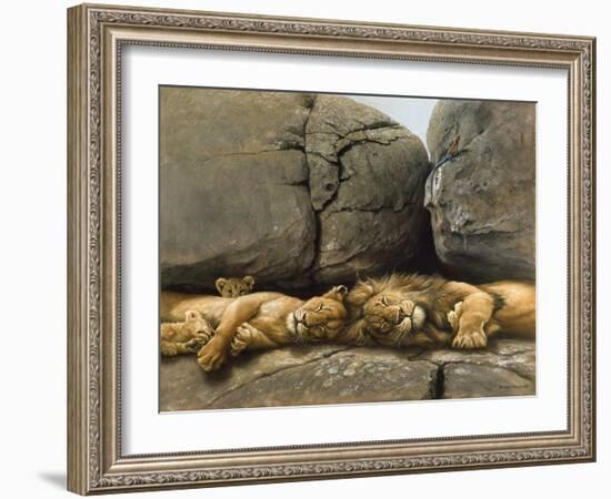Two Lions Head to Head-Harro Maass-Framed Giclee Print