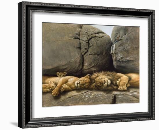 Two Lions Head to Head-Harro Maass-Framed Giclee Print