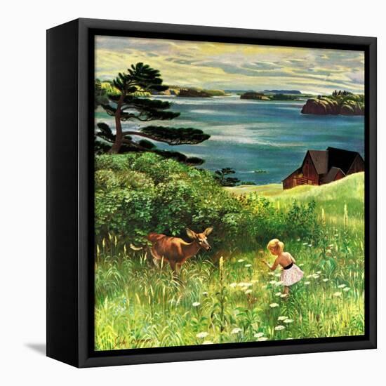 "Two Little Dears", August 25, 1956-John Clymer-Framed Premier Image Canvas