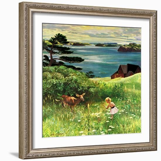 "Two Little Dears", August 25, 1956-John Clymer-Framed Giclee Print