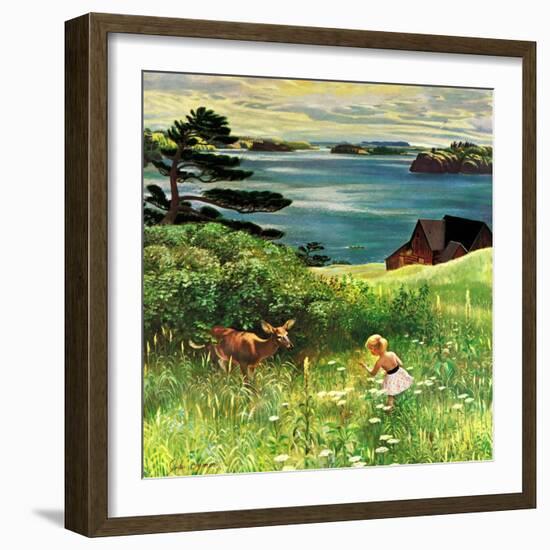 "Two Little Dears", August 25, 1956-John Clymer-Framed Giclee Print