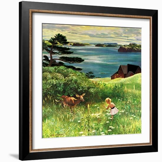 "Two Little Dears", August 25, 1956-John Clymer-Framed Giclee Print