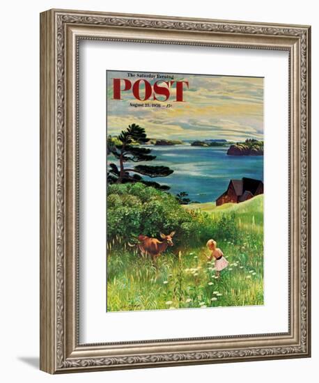 "Two Little Dears" Saturday Evening Post Cover, August 25, 1956-John Clymer-Framed Giclee Print