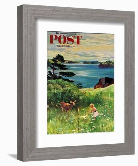 "Two Little Dears" Saturday Evening Post Cover, August 25, 1956-John Clymer-Framed Giclee Print