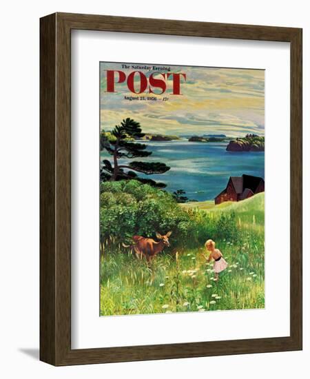 "Two Little Dears" Saturday Evening Post Cover, August 25, 1956-John Clymer-Framed Giclee Print