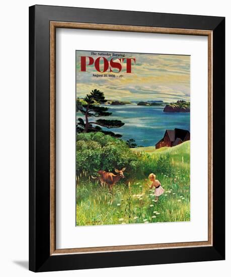 "Two Little Dears" Saturday Evening Post Cover, August 25, 1956-John Clymer-Framed Giclee Print