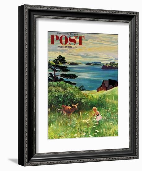 "Two Little Dears" Saturday Evening Post Cover, August 25, 1956-John Clymer-Framed Giclee Print