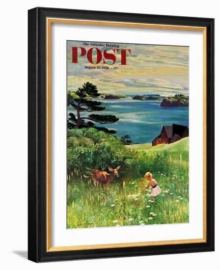 "Two Little Dears" Saturday Evening Post Cover, August 25, 1956-John Clymer-Framed Giclee Print