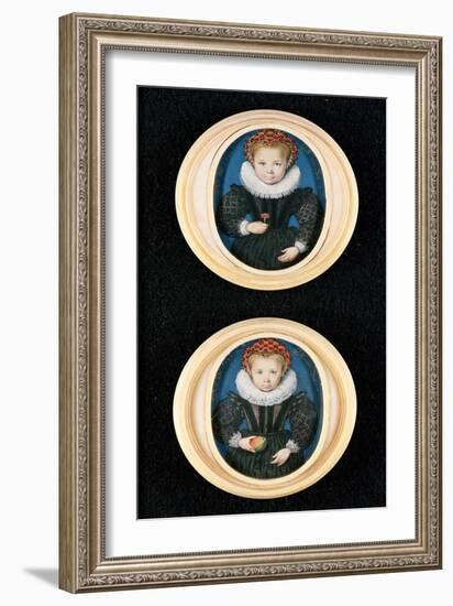 Two Little Girls, 1590-Isaac Oliver-Framed Giclee Print