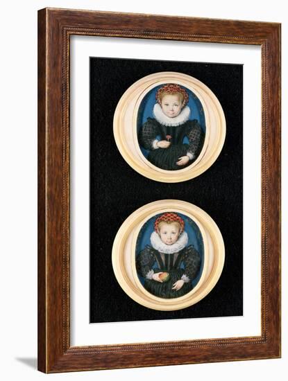 Two Little Girls, 1590-Isaac Oliver-Framed Giclee Print
