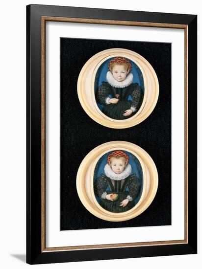 Two Little Girls, 1590-Isaac Oliver-Framed Giclee Print