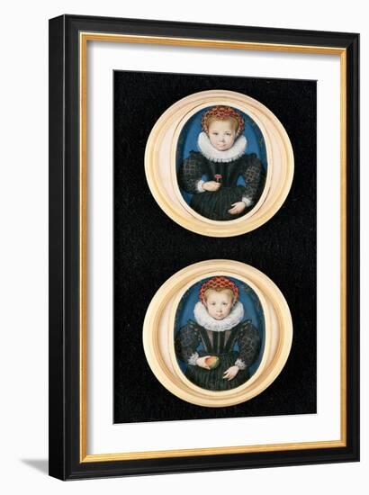 Two Little Girls, 1590-Isaac Oliver-Framed Giclee Print