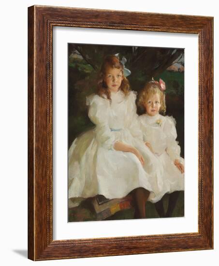 Two Little Girls, 1903 (Oil on Canvas)-Frank Weston Benson-Framed Giclee Print