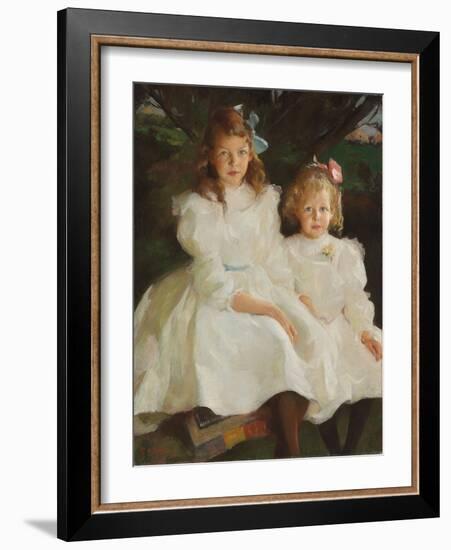 Two Little Girls, 1903 (Oil on Canvas)-Frank Weston Benson-Framed Giclee Print