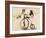 Two Little Girls by an Old Fashioned Bicycle-Nora Hernandez-Framed Giclee Print