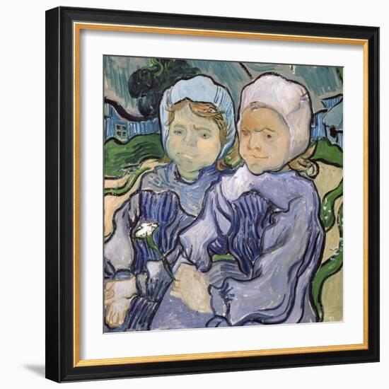 Two Little Girls, c.1890-Vincent van Gogh-Framed Giclee Print