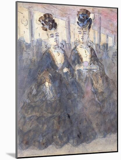 Two Lorettes at the Theatre-Constantin Guys-Mounted Giclee Print