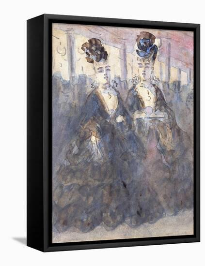 Two Lorettes at the Theatre-Constantin Guys-Framed Premier Image Canvas