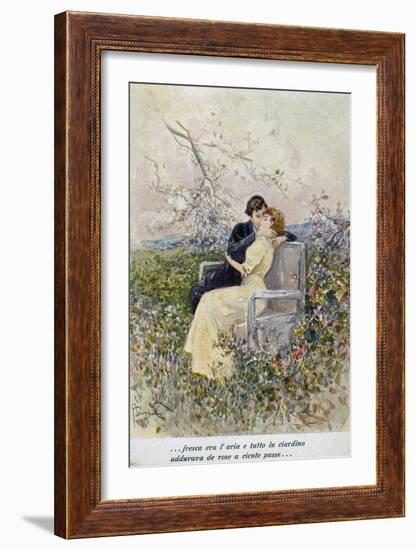 Two Lovers by Pietro Scoppetta (1863-1920), Italy, 20th Century-Pietro Scoppetta-Framed Giclee Print