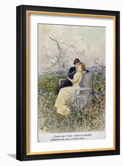 Two Lovers by Pietro Scoppetta (1863-1920), Italy, 20th Century-Pietro Scoppetta-Framed Giclee Print