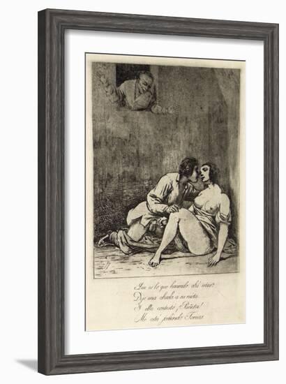 Two Lovers in a Courtyard, 1880's-Francisco de Goya-Framed Giclee Print