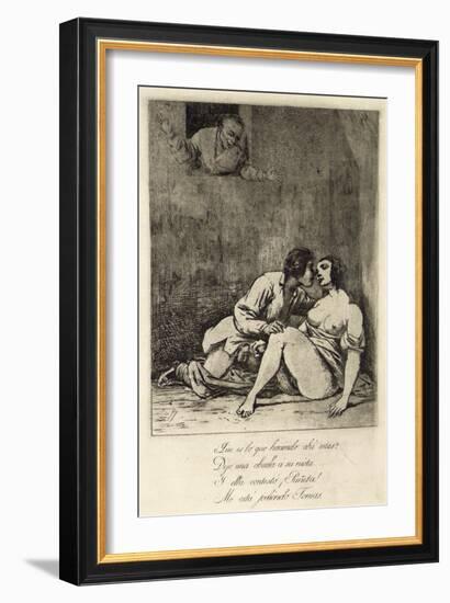 Two Lovers in a Courtyard, 1880's-Francisco de Goya-Framed Giclee Print