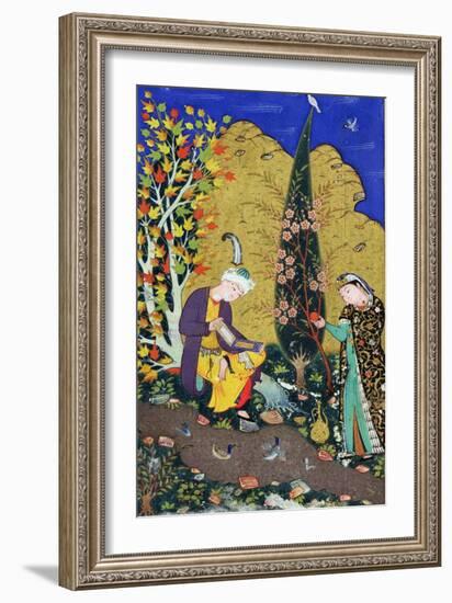 Two Lovers in a Flowering Orchard, circa 1540-50-null-Framed Giclee Print