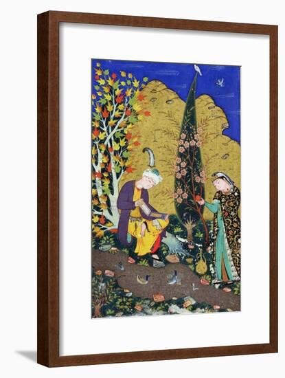Two Lovers in a Flowering Orchard, circa 1540-50-null-Framed Giclee Print