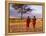 Two Maasai Morans Walking with Spears at Sunset, Amboseli National Park, Kenya-Alison Jones-Framed Premier Image Canvas