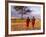 Two Maasai Morans Walking with Spears at Sunset, Amboseli National Park, Kenya-Alison Jones-Framed Photographic Print