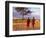 Two Maasai Morans Walking with Spears at Sunset, Amboseli National Park, Kenya-Alison Jones-Framed Photographic Print