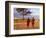 Two Maasai Morans Walking with Spears at Sunset, Amboseli National Park, Kenya-Alison Jones-Framed Photographic Print