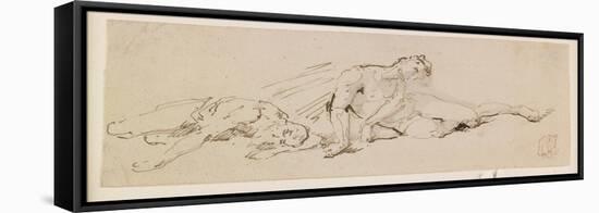 Two Male Figures (Study for the Resurrection)-Giuseppe Bernardino Bison-Framed Premier Image Canvas