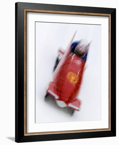 Two Man Bobsled in Action, Torino, Italy-Chris Trotman-Framed Photographic Print