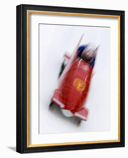 Two Man Bobsled in Action, Torino, Italy-Chris Trotman-Framed Photographic Print