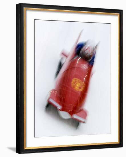 Two Man Bobsled in Action, Torino, Italy-Chris Trotman-Framed Photographic Print