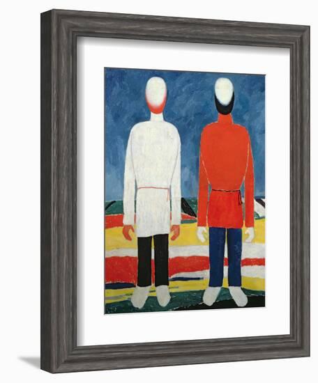 Two Masculine Figures, 1928-32-Kasimir Malevich-Framed Giclee Print