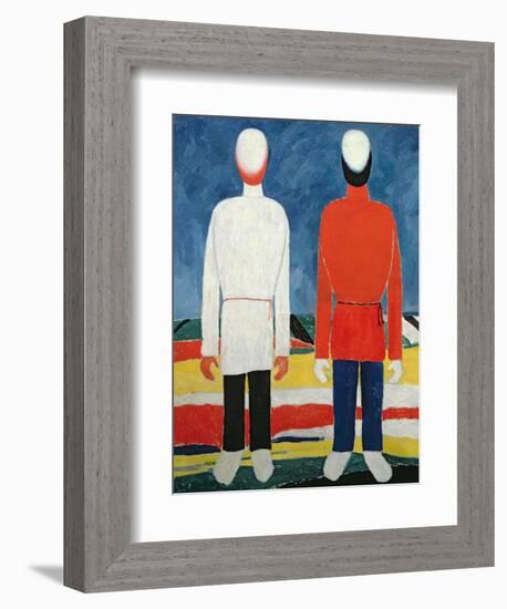 Two Masculine Figures, 1928-32-Kasimir Malevich-Framed Giclee Print