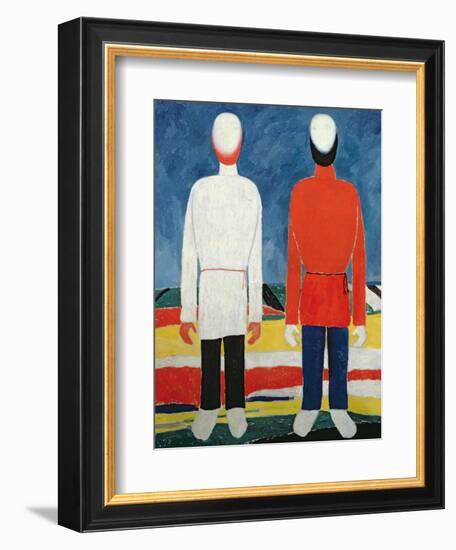 Two Masculine Figures, 1928-32-Kasimir Malevich-Framed Giclee Print