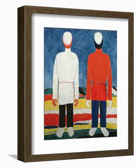 Two Masculine Figures, 1928-32-Kasimir Malevich-Framed Premium Giclee Print