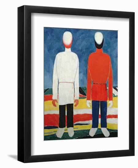 Two Masculine Figures, 1928-32-Kasimir Malevich-Framed Premium Giclee Print