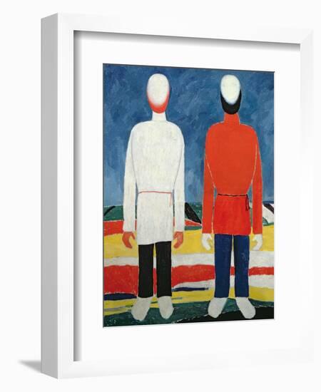 Two Masculine Figures, 1928-32-Kasimir Malevich-Framed Premium Giclee Print