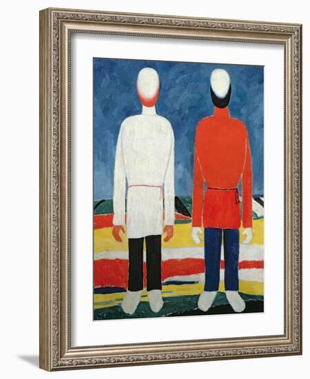 Two Masculine Figures, 1928-32-Kasimir Malevich-Framed Giclee Print