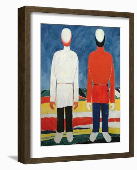 Two Masculine Figures, 1928-32-Kasimir Malevich-Framed Giclee Print