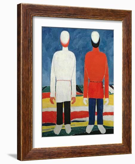 Two Masculine Figures, 1928-32-Kasimir Malevich-Framed Giclee Print