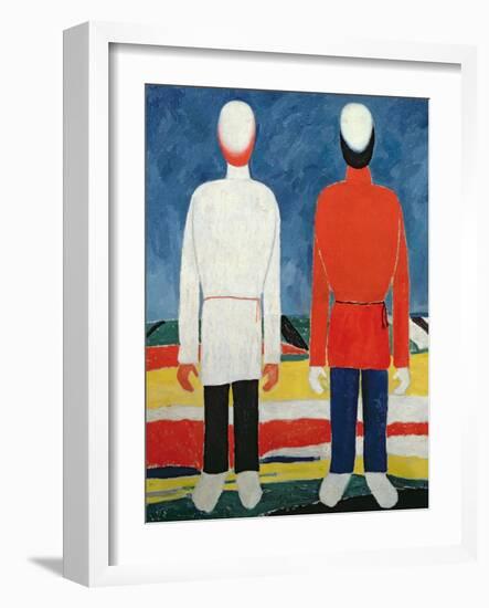 Two Masculine Figures, 1928-32-Kasimir Malevich-Framed Giclee Print